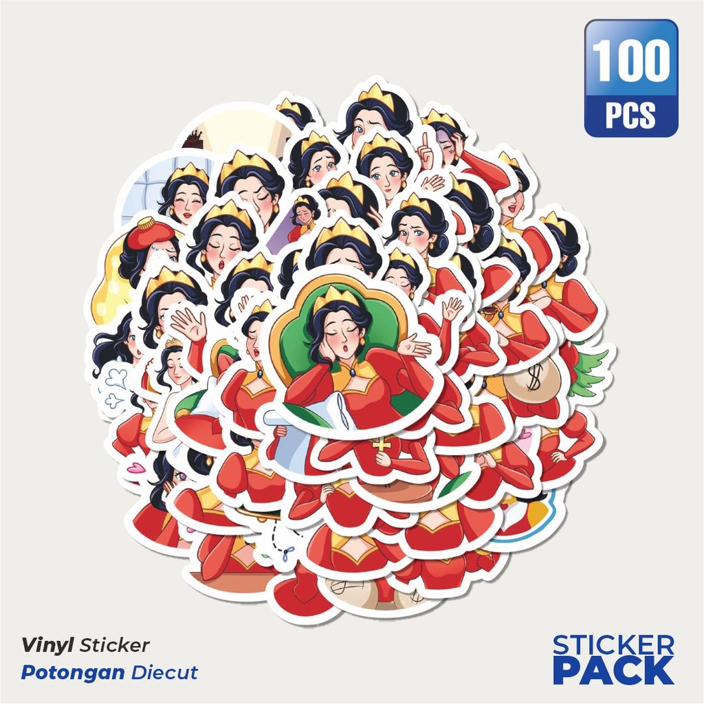 

Stiker Vinyl Stiker Kartun Funny Princess Waterproof Aesthetic- Untuk Laptop, Motor, dan Helm - Paper Stationery Pack