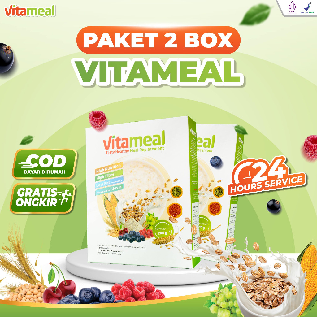 PAKET 2 BOX VITAMEAL - Sereal Sehat Multigrain Cegah Diabetes Menurunkan Gula Darah Mengatasi Kencin