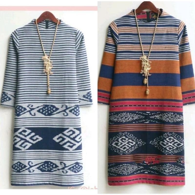 Dress tenun lurik Ethnika Tenun