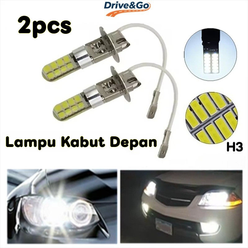 2Pcs Lampu Kabut Depan Mobil LED Putih Untuk Fog Lamp Mobil Untuk Fog Lamp Mobil
