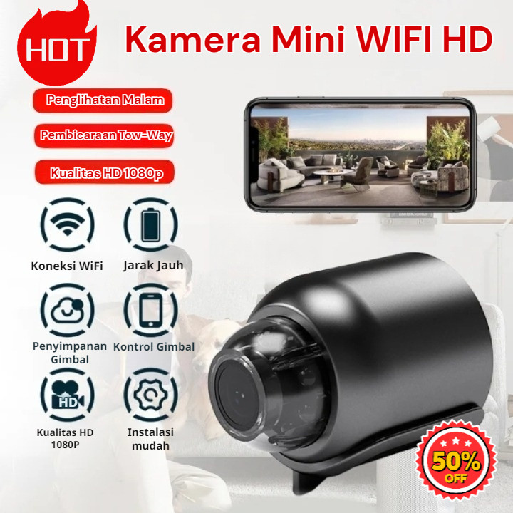 ⚡️(Pengiriman Cepat 24 Jam)⚡️Kamera Pengintai Mini WIFI Hidden Spy camera HD CCTV/Kamera HD Mini WIF