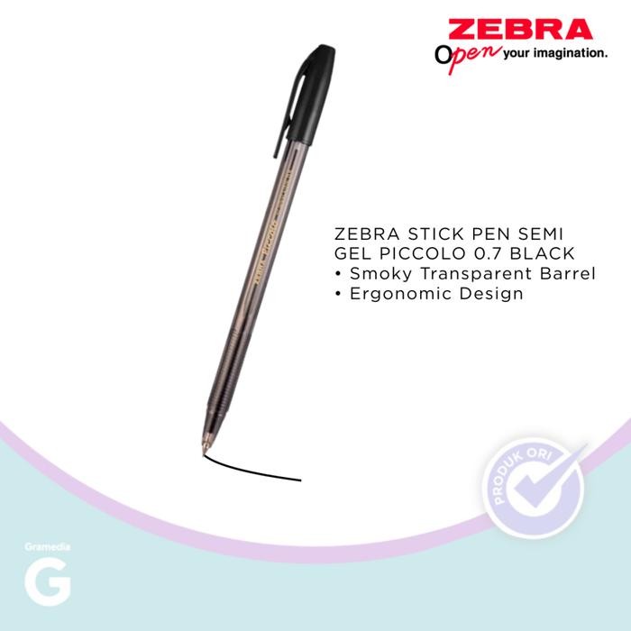 

Pulpen Zebra Piccolo Semi Gel Stick Pen 0.7Mm Set 12Pcs Black