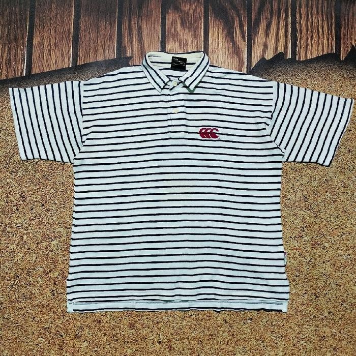 kaos polo shirt stripe CANTERBURY kaos kerah salur casual size XL