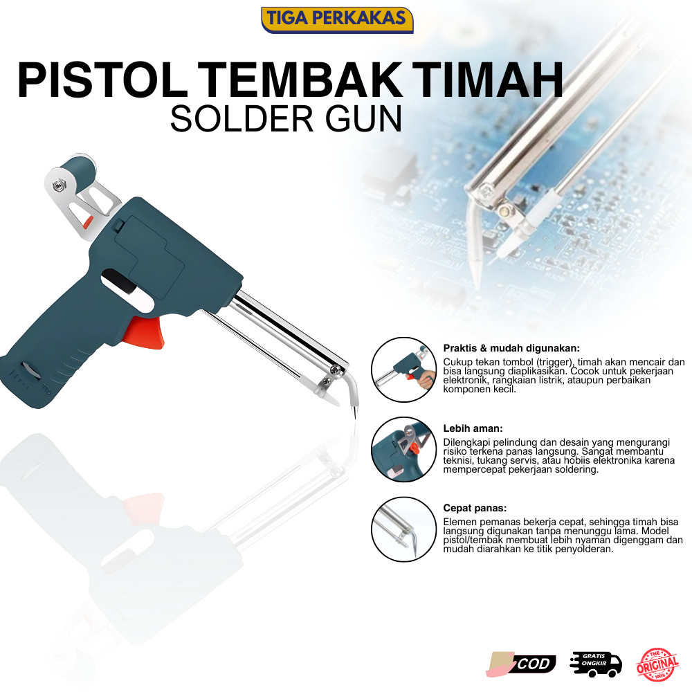 Solder Tembak Otomatis 60W / Solder Listrik Timah Flexibel