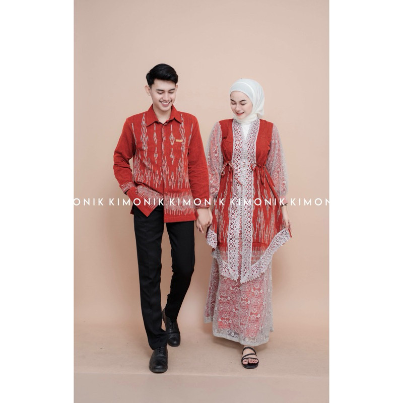 KIMONIK BAJU TENUN (AYUNDA COUPLE TERACOTA)