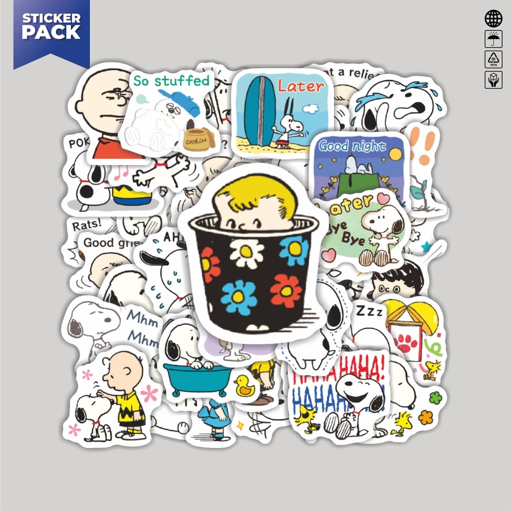 

[100PCS]Stiker Pack Stiker Kartun Snoopy V46 Aesthetic Vinyl Anti Air Dekorasi Sticker Laptop Buku Journal Koper Helm Casing HP Gitar Helm Skateboard