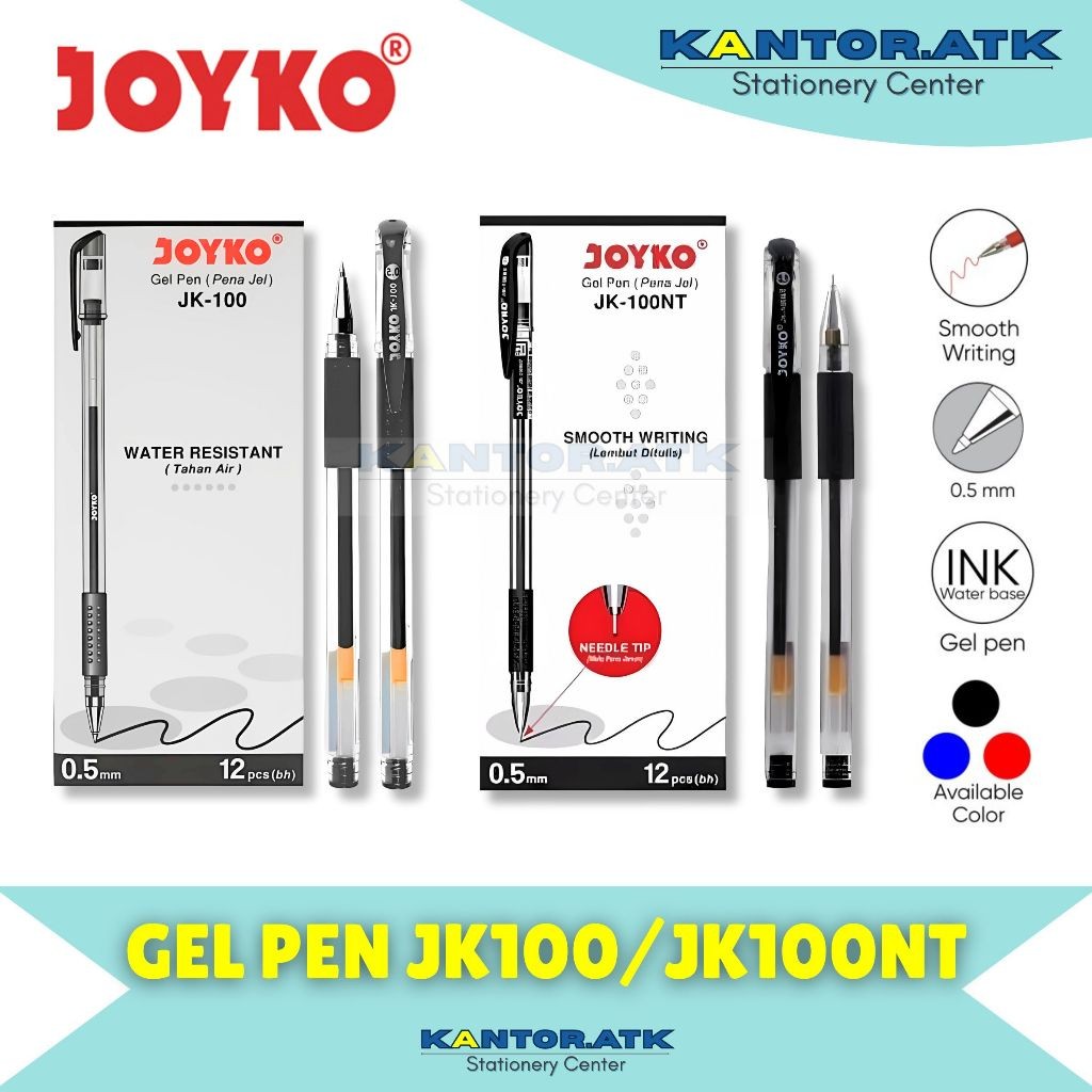 

New (12Pc) Pulpen Gel JK-100 Joyko / Pena Gel Pen JK100 NTPremium