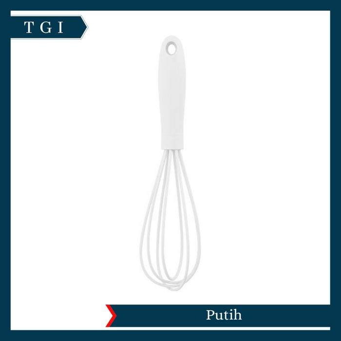 

TGI - MIXER SILICONE 17 CM MIXER MINI BAKING WHISK EGG BEATER KOCOKAN TELUR PENGADUK ADONAN - Putih