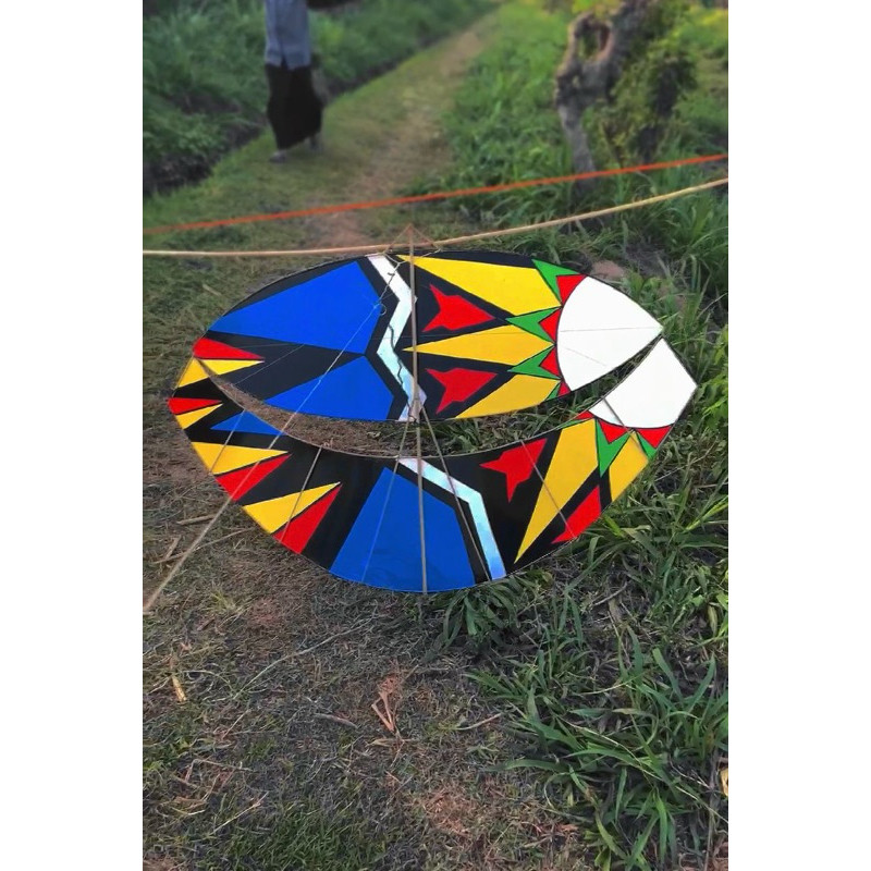 Layang Layang Gapangan Pegon Ceper/babon anggrem motif bebas request UK 1,3 meter (Sudah setting)