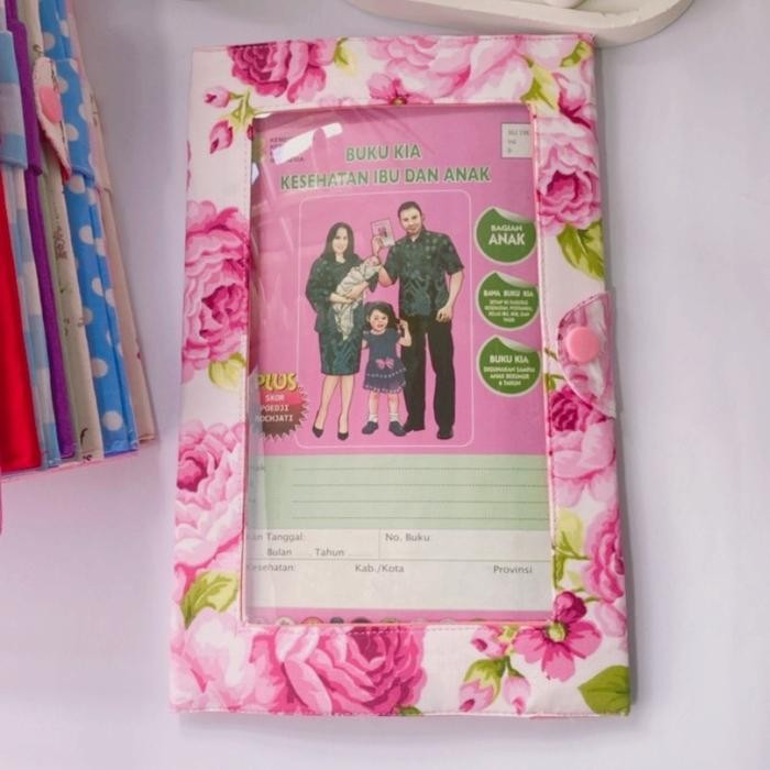 SAMPUL BUKU KIA  COVER BUKU KIA SAMPUL BUKU KESEHATAN SAMPUL BUKU PINK - Bunga pink