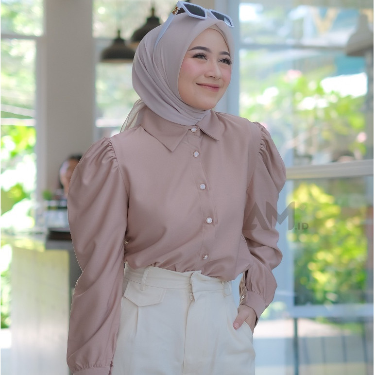 [𝗭𝗮𝗵𝗮𝗿𝗮 𝗠𝗼𝗱𝗲] Hyeri Shirt / Top Cotton Madonna / Atasan Wanita / Fashion Hijab Muslim