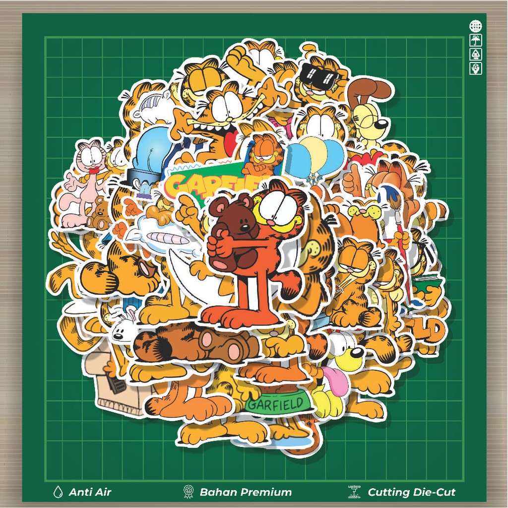 

HOT 50 PCS STIKER Stiker Kartun Garfield Stiker Fashion Cars Decal Dingin Kartu Album Custom Vinyl Anti Air- Sticker Aesthetic Buku Journal Koper Casing HP Tablet Laptop Helm Motor Botol Minum
