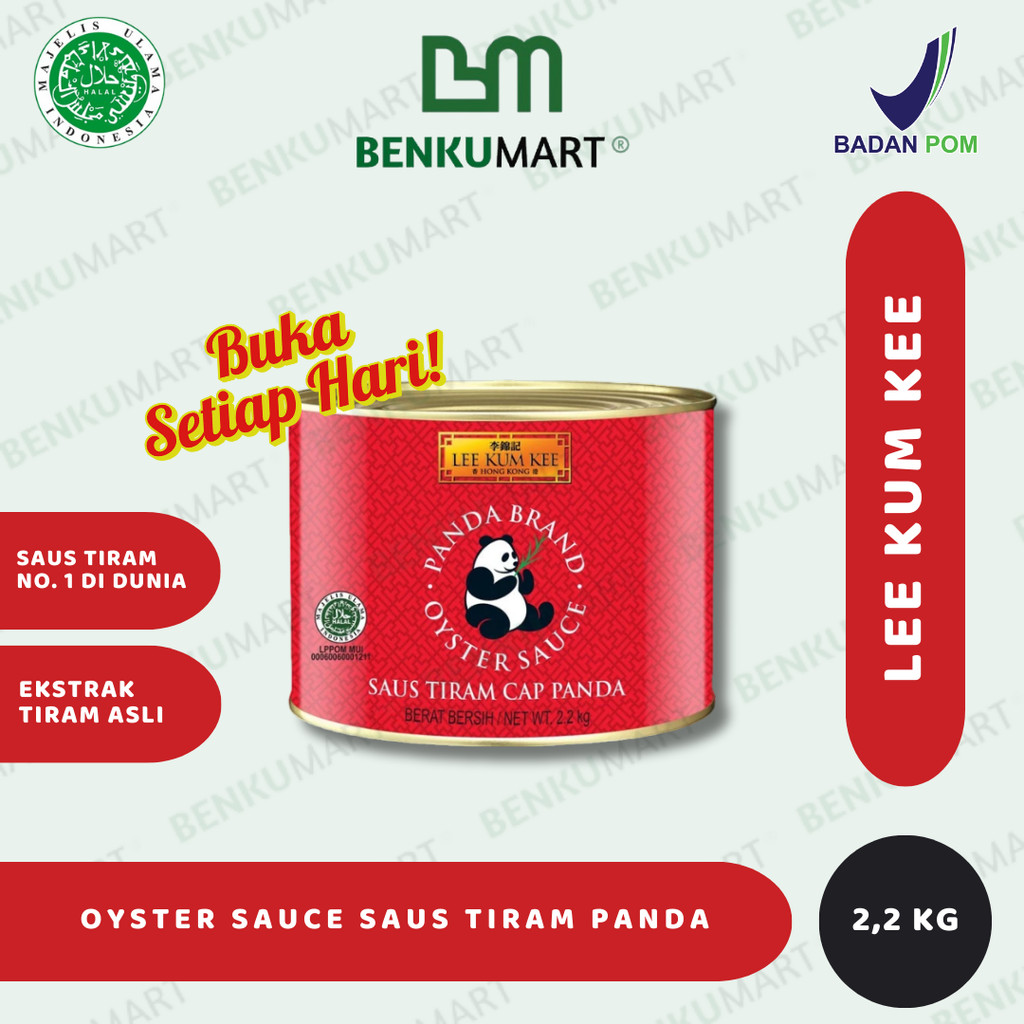 

Lee Kum Kee Oyster Sauce Panda (2,2 Kg) | LKK Saus Tiram Kaleng Cap Panda