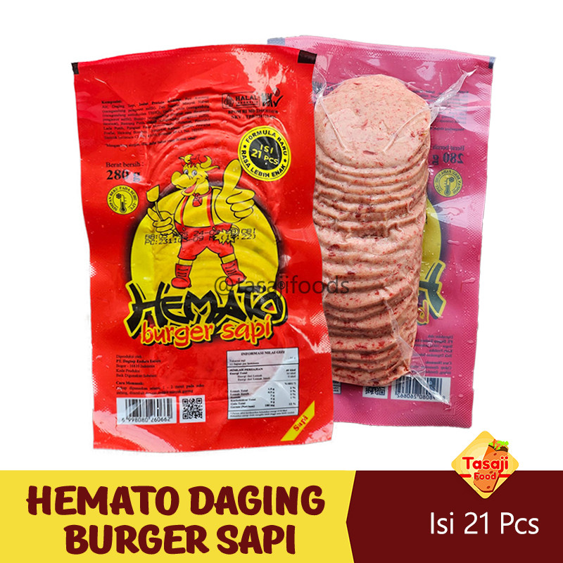

Hemato Daging Burger Sapi 280gr Hemato Beef Patties Asfar