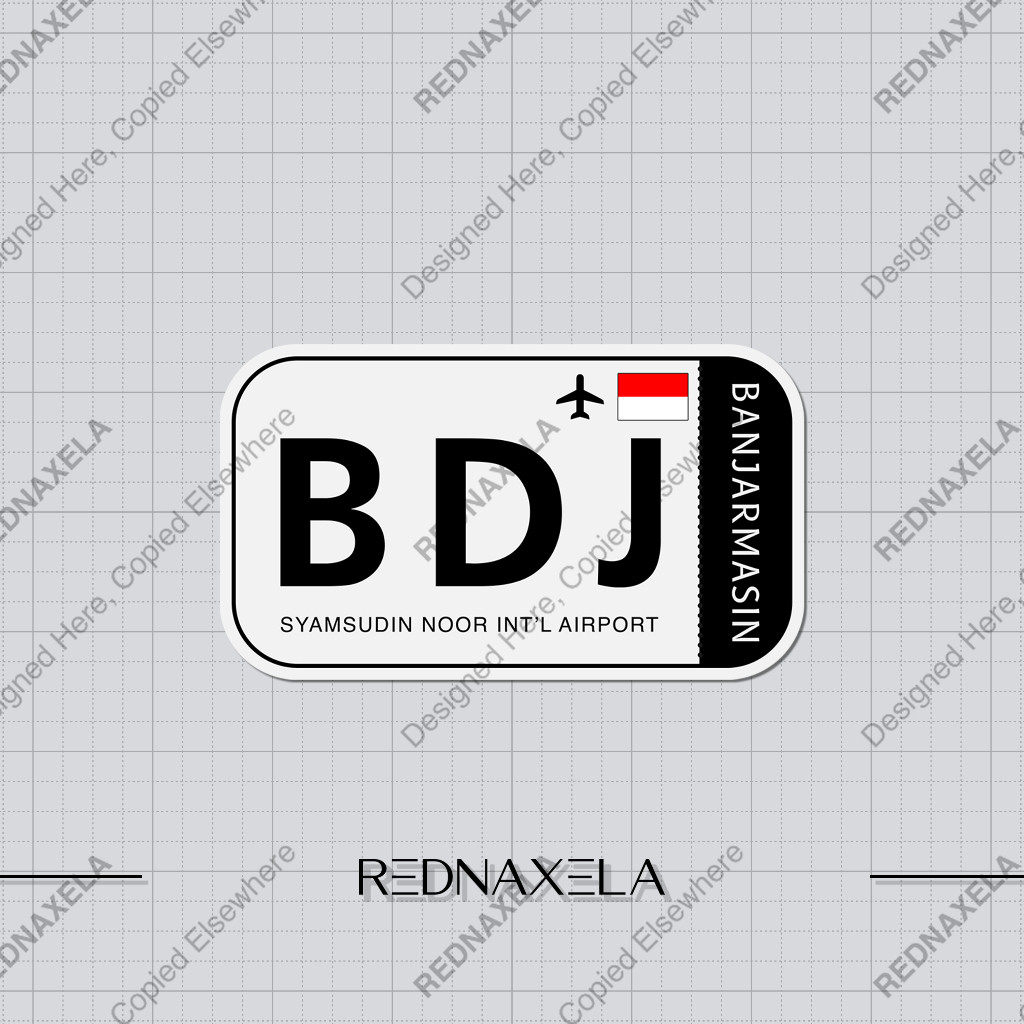 

Stiker Vinyl Syamsudin Noor International Airport Code BDJ Sign Sticker