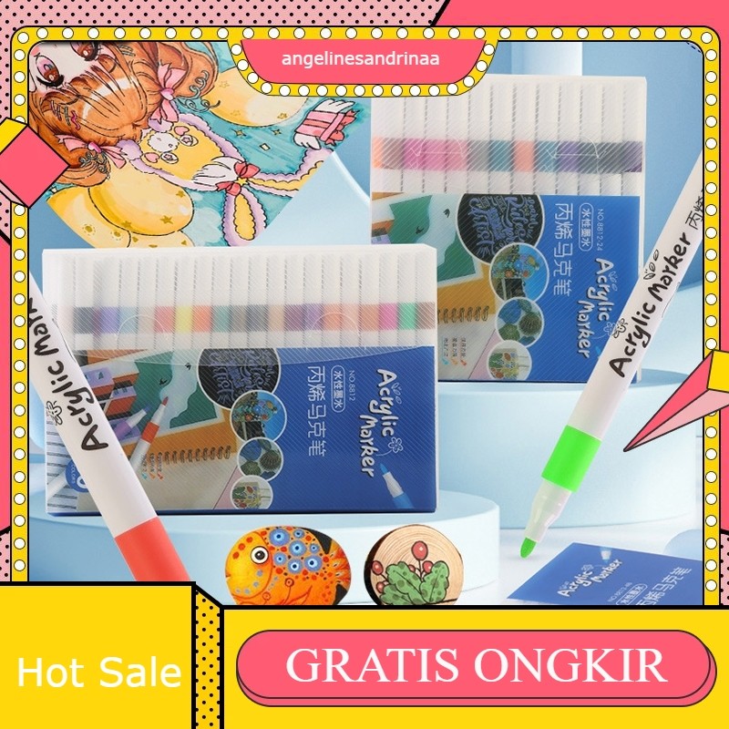 

Acrylic Marker Set Spidol Akrilik Painting Spidol Pastel Pulpen Highlight Drawing Warna