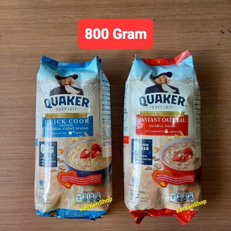 

Quaker Oat Quick Cook Biru 800 gram atau instant Merah Oatmeal Sereal 800gram BPOM