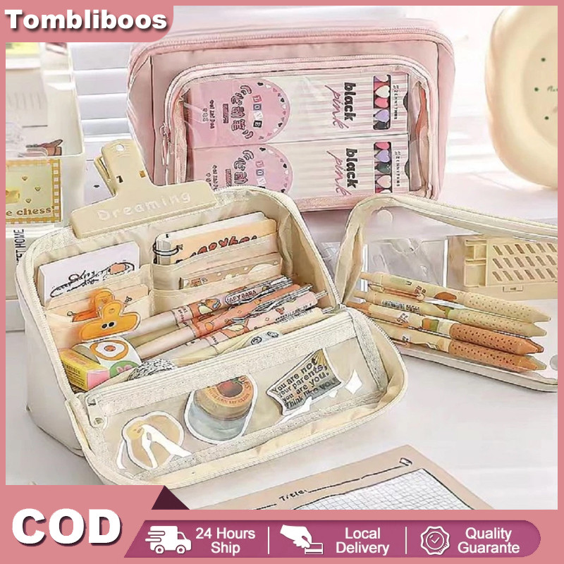 

COD Tempat Pensil Organizer Bening Besar Multifungsi Standing Pouch Estetik Serbaguna