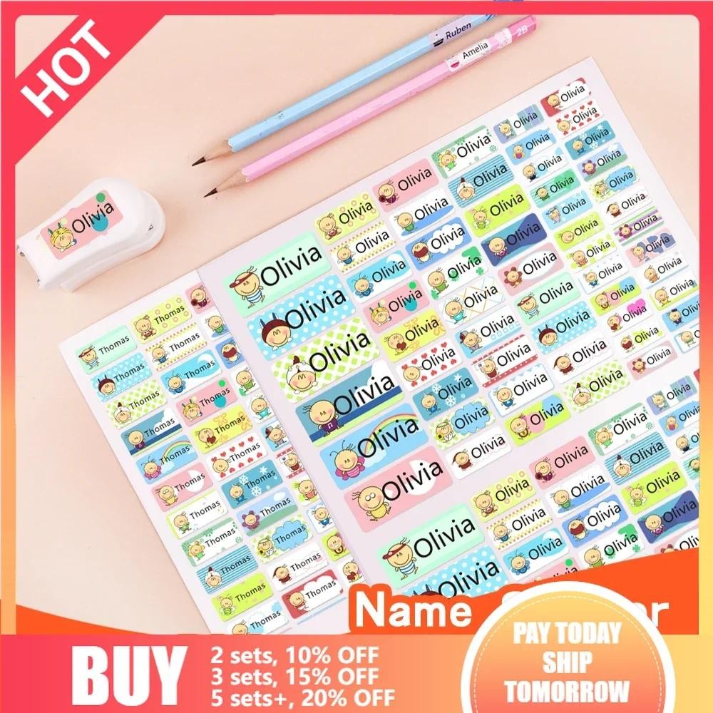 

3size Multi Style Labels Personalized Name Sticker Waterproof Custom Stickers For Children School Stationery Water Bottle Office
