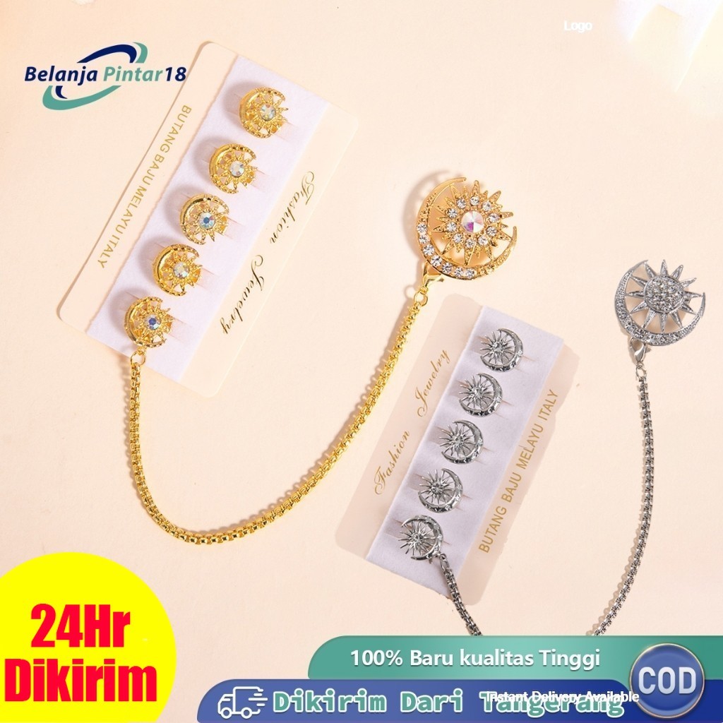 Kancing Baju Melayu Pria Butang Pin Baju Rantai Baju Rumbai Rantai Baju Melayu