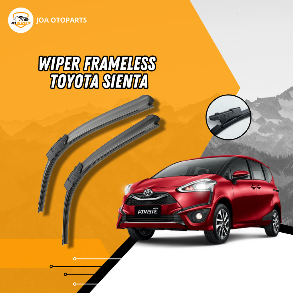Wiper Mobil Depan Frameless Toyota SIenta Kiri & Kanan ( 1 Set ) Tanpa Rangka Besi - JOA Otoparts W1