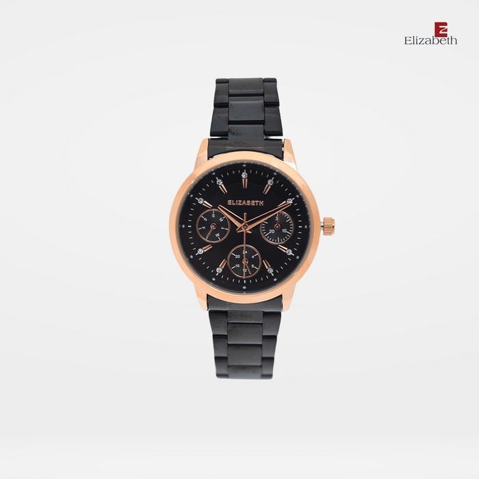 ORIGINAL Jam Tangan Wanita - Elizabeth | Chain Strap 2201-0935 - Black