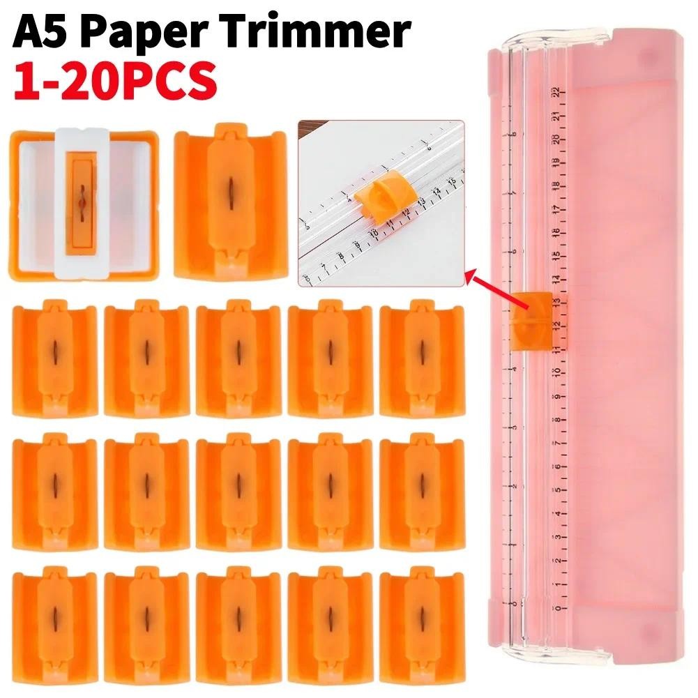 

1-20PCS A4 A5 Paper Cutting Guillotine Replacement Blades Cutter with Pull-out Ruler for Photo Trimmers Scrapbooking Tool