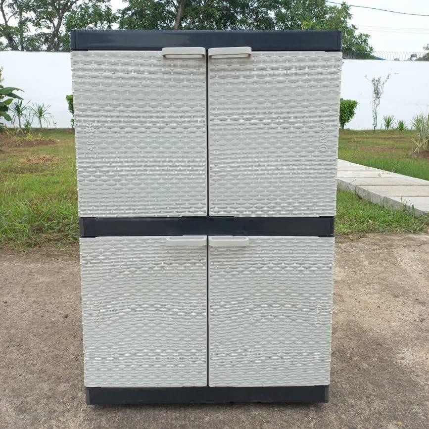 Lemari Plastik Akako Rotan Susun 2 tempat baju akako susun 2 lemari baju anak akako mini