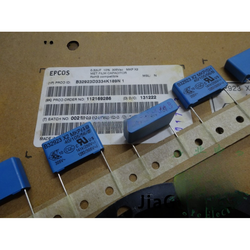 20PCS NEW EPCOS B32923D3334K189 0.33UF 305VAC PCM22 334/305VAC p22.5mm B32923 0.33uf/305vAC 330nf u3