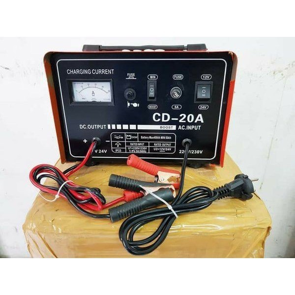 ROCIA Charger Cas Aki Accu CD20A 12V 12 Volt 24V 24 Volt 20A 20 Ampere Motor Mobil Quick Charger