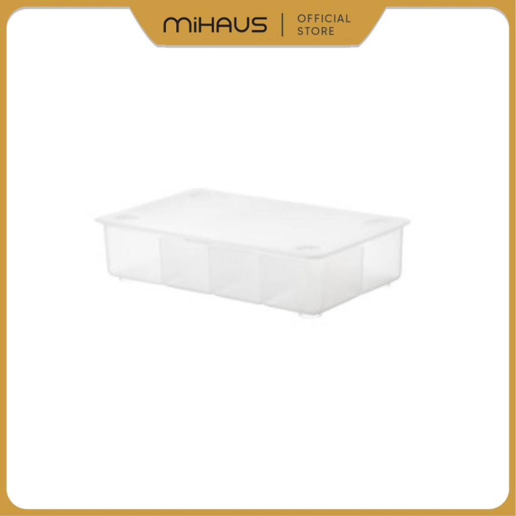 Pilihan Terbaik SWITZERLAND GLS Kotak Penyimpanan/Box Serbaguna dengan penutup, transparan 34x21x8cm