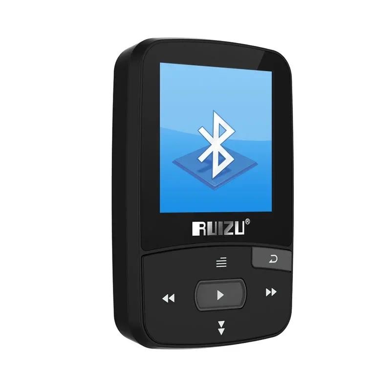 RUIZU X50 Sport Bluetooth MP3 Player 8gb Clip Mini with Screen Support FM,Recording,E-Book,Clock,Ped