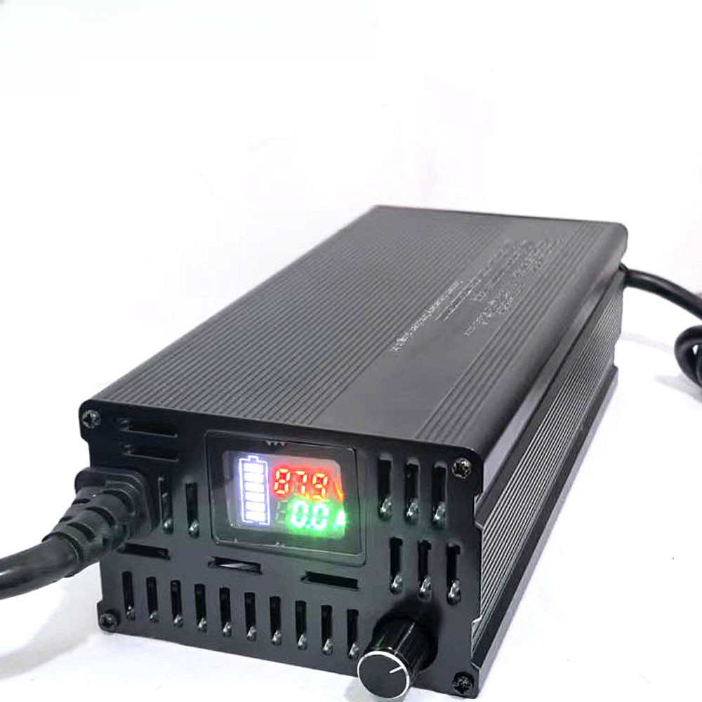 20A 48V 58.4V 72V 60V 67.2V 84V 87.6V Li-ion LiPo Lifepo4 Lithium Battery Charger Curren Adjust Fast