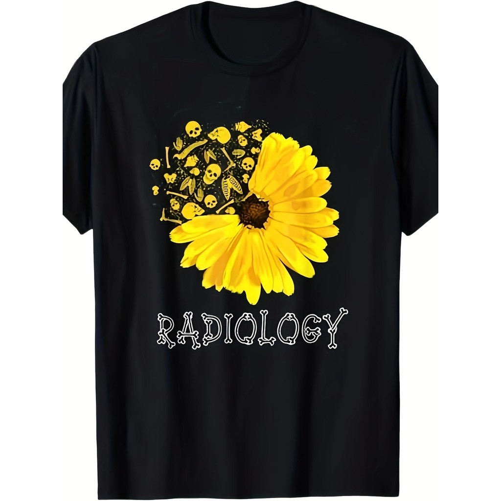 Kaos Rad Radiologi Pria - Kaos Katun Hitam Desain X-Ray Vintage