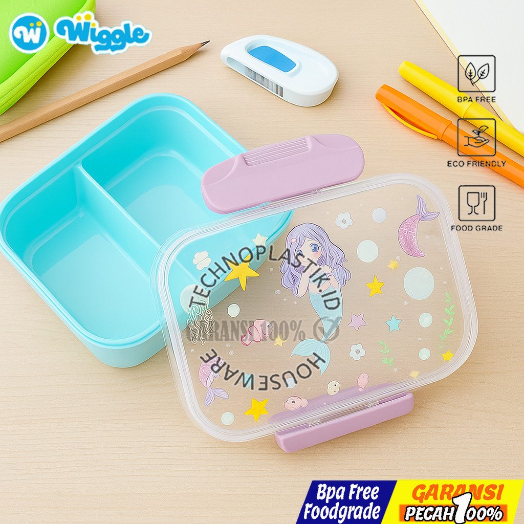 WIGGLE Lunch Box 600Ml Kotak Makan Bekal Anak Kreatif Super Murah