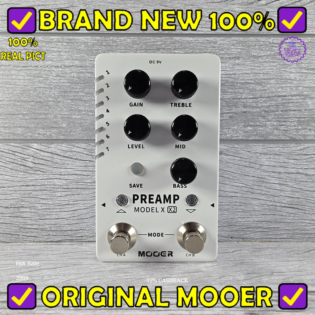 Efek Gitar Multi Preamp MOOER PREAMP MODEL X X2 Digital Preamp Pedal 14 Preset Preamp IR Impulse Res