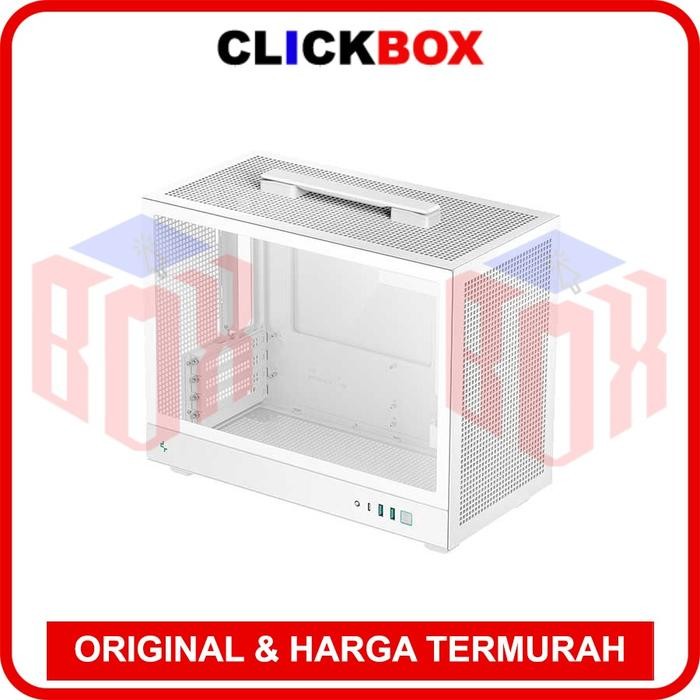 Deepcool CH160 Plus White M-ATX Casing Komputer Glass