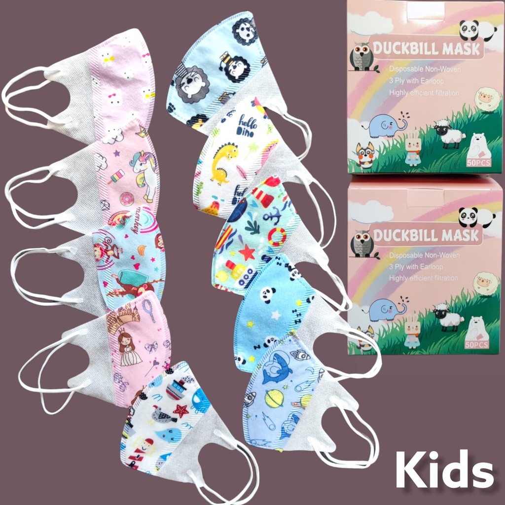 SBY | MASKER DUCKBILL ANAK KIDS FACE MASK MASKER ANAK KIDS MASK DUCKBILL 3D MOTIF KARAKTER 3PLY FACE