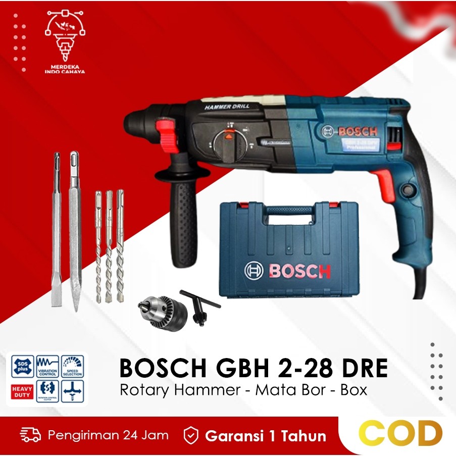 PROMO TERMURAH Bosch GBH 2-28 DFV Rotary Hammer / Mesin Bor Bobok Beton SDS Plus 28 mm