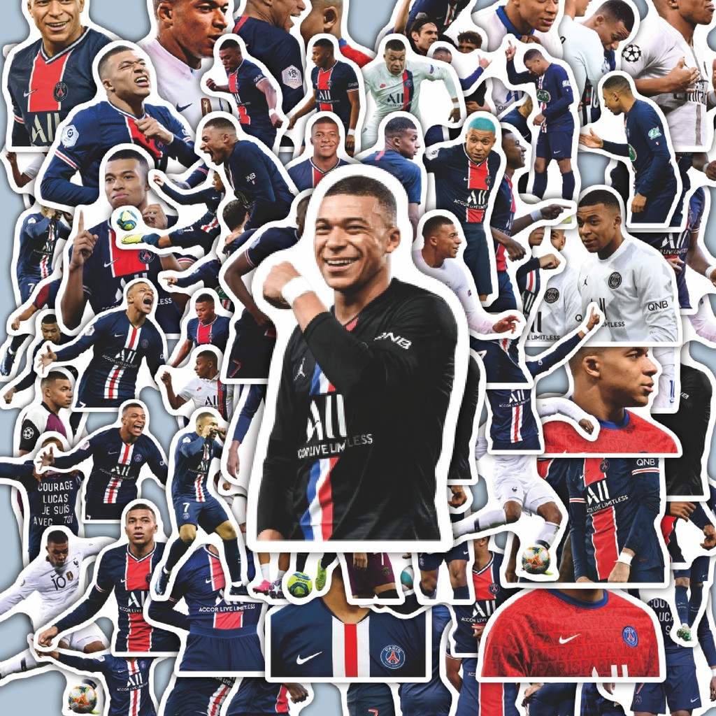 

100PCS Lucu Stiker Kylian Mbappe V3 Stiker Aesthetic Stiker Anti Air Stikers Berperekat Waterproof sticker decal buat Motor Helm Buku Journal Koper Casing HP Laptop Botol Minum Hadiah anak