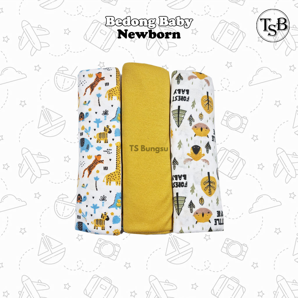3 Pcs Bedong Bayi Newborn Usia 0