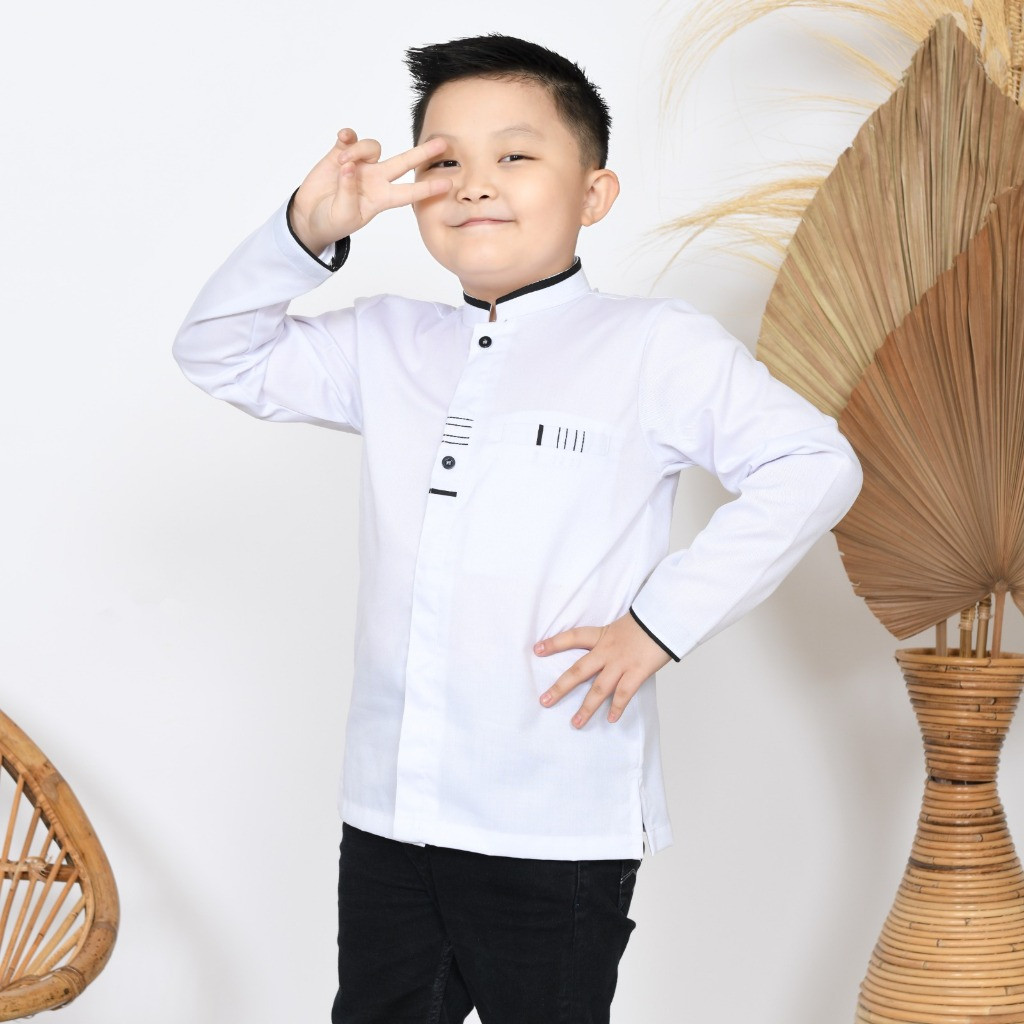 BIGMAXS Baju Koko Anak Laki Laki Lengan Panjang 6-14 Tahun Koko Anak Premium Kuwuk Fashion Muslim