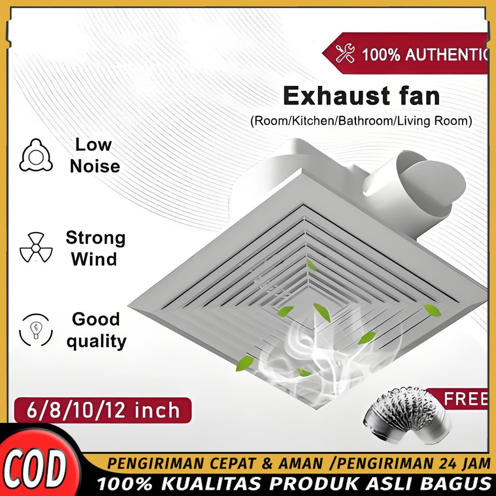 Ducting Exhaust Fan Plafon 14 Inch Kipas Blower Hisap Udara Ventilasi Ruangan Atap & Dinding