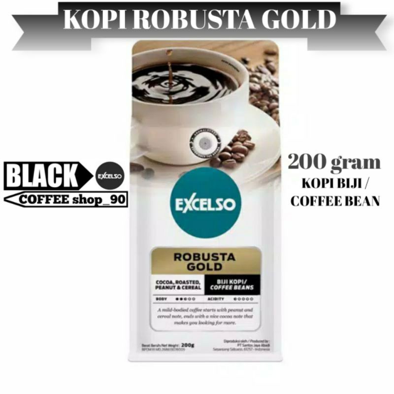 Kopi EXCELSO ROBUSTA Gold @200 Gr (kopi Biji/Bean Coffee)