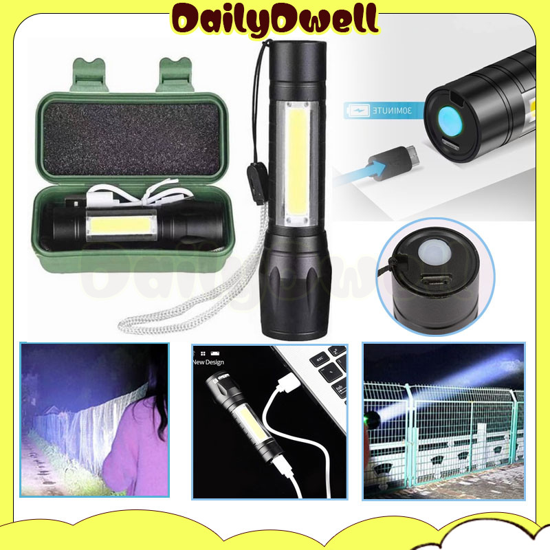 super terang senter swat police/ led zoom super terang swat police light rechargeable / senter mini 