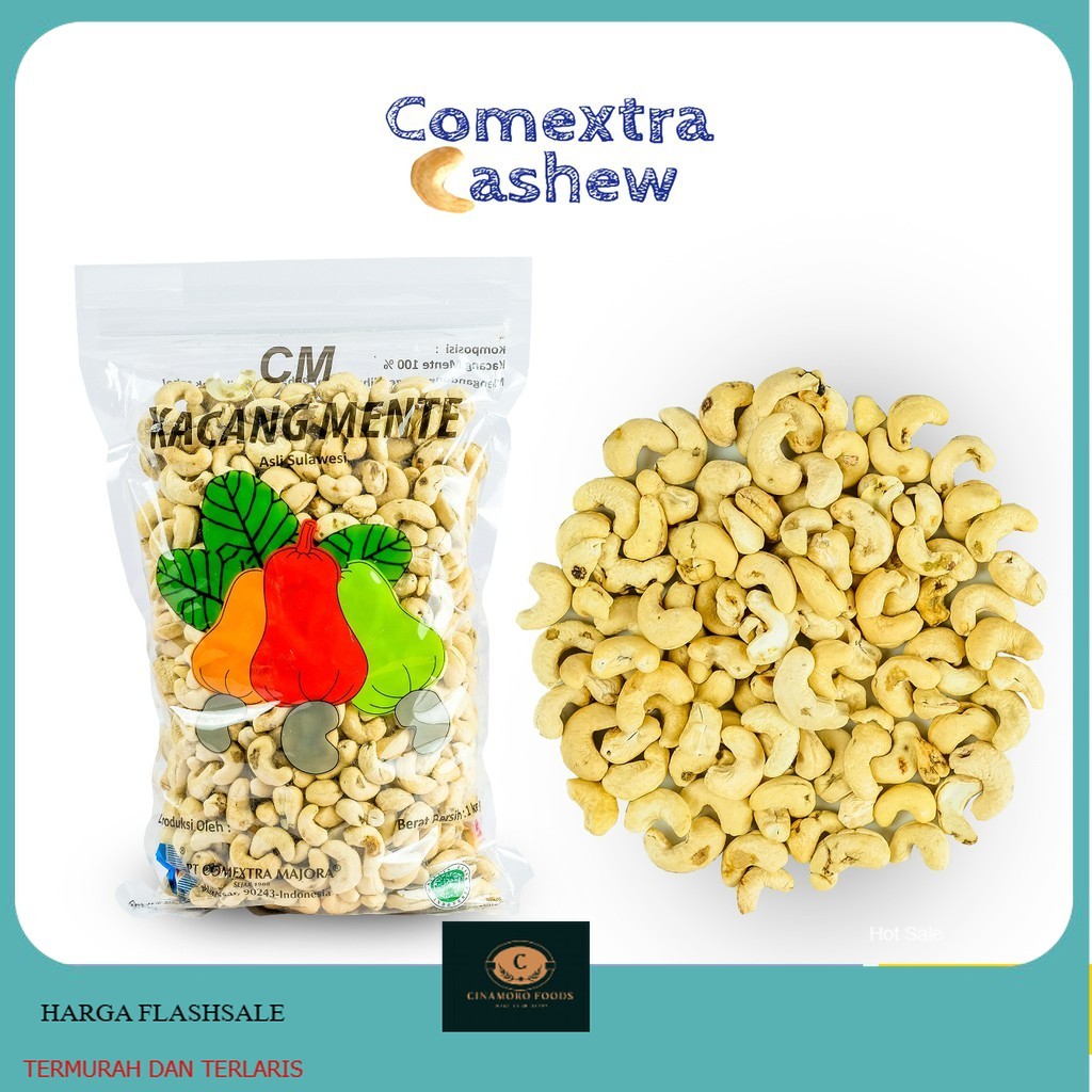 Kacang Mede Comextra Mentah Utuh SK1 1Kg - Cashew Kacang Mente / Mete Comextra Majora