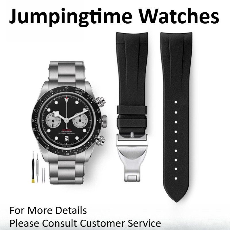22mm Men's High-quality Fluororubber Wat- Strap Suitable for ZF Tudor Blackbay1958 Rubber Wristband
