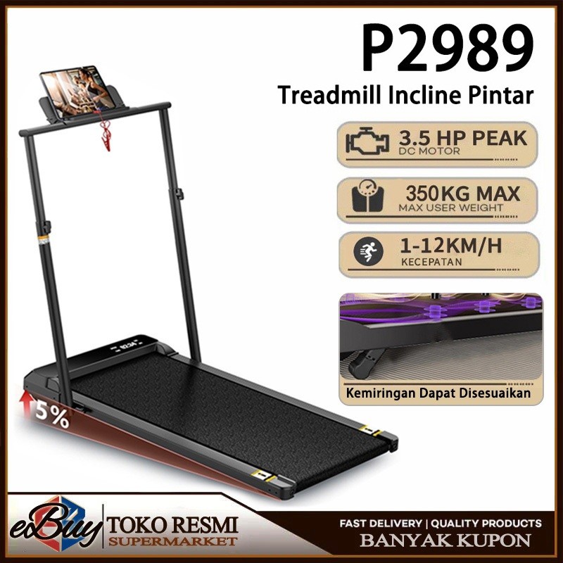 EBUY Treadmill dengan Kemiringan/alat treadmill/treadmill elektrik low watt/Treadmill berkekuatan be