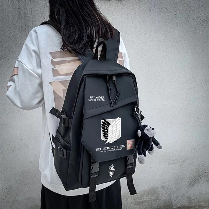 Attack On Titan Ransel Wanita Pria Ransel Tas Sekolah Pelajar Anime untuk Remaja Perempuan Laki-laki