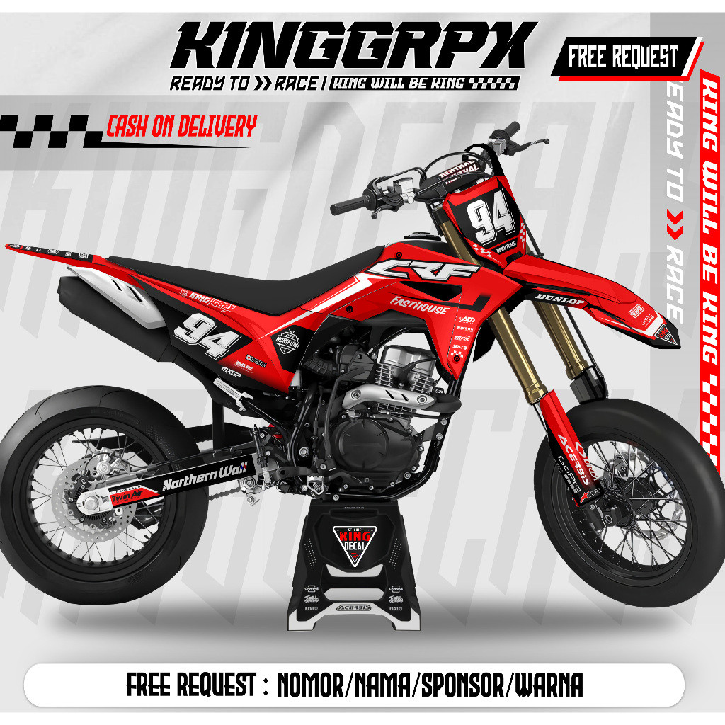 DEKAL / DECAL   STIKER CRF 150 L FULL BODY /  CRF / STIKER CRF / STIKER HONDA CRF /  CRF 150 L 2